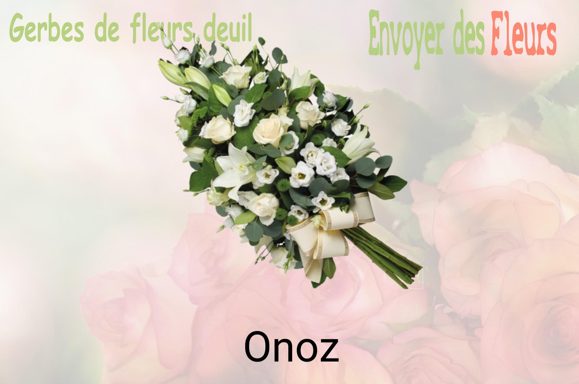 Gerbe de fleurs de deuil livrée à Onoz